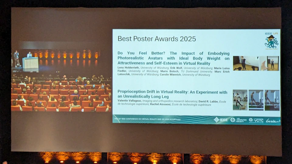 Best Poster Award for Erik at IEEE VR 2025