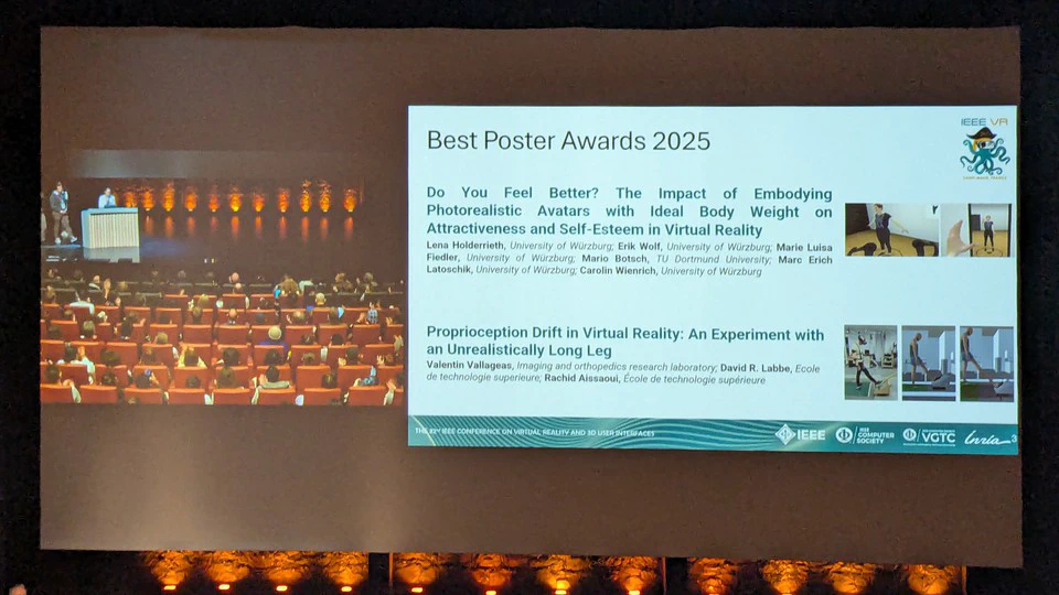 Best Poster Award for Erik at IEEE VR 2025