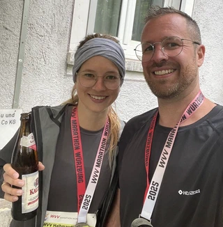 Sara & Erik finished half marathon in WĂŒrzburg